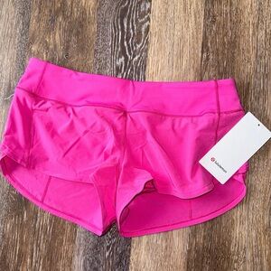 lululemon sonic pink low rise 2.5 speed ups size 8